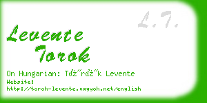 levente torok business card